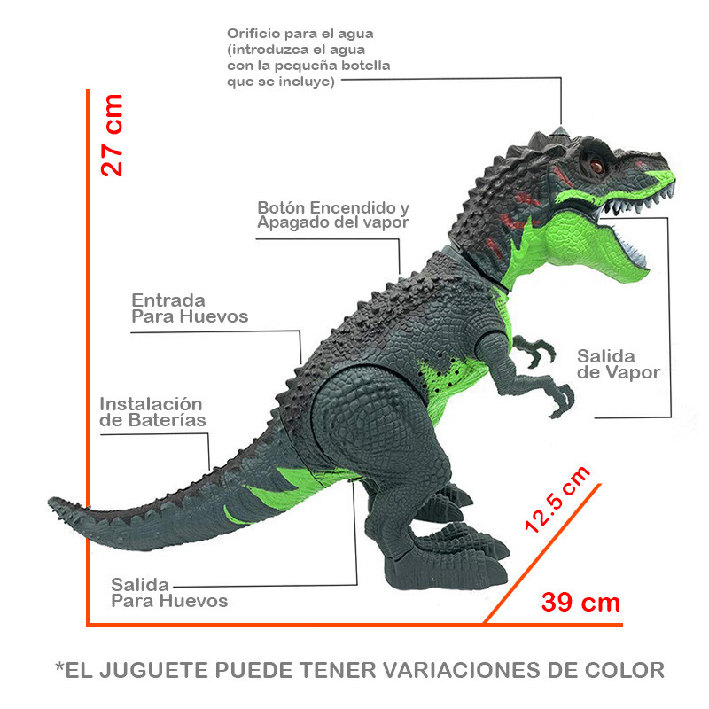 Miniatura 3 de Dinosaurio Pone Huevos Vapor Luces 108